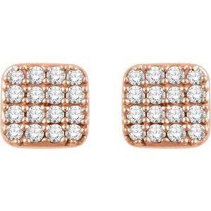 14K Rose 1/5 CTW Natural Diamond Cluster Earrings - BN & CO JEWELRY