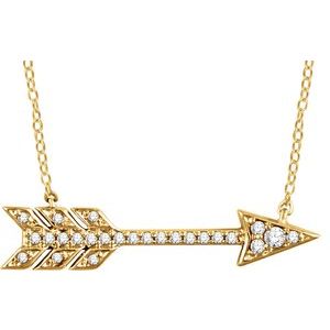 14K Yellow 1/10 CTW Natural Diamond Arrow 18" Necklace - BN & CO JEWELRY