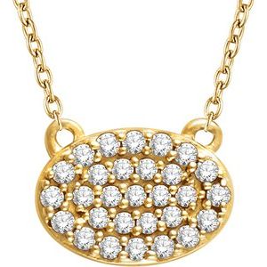 14K Yellow 1/5 CTW Natural Diamond Cluster 16-18" Necklace - BN & CO JEWELRY
