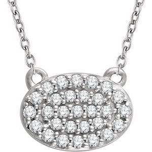 14K White 1/5 CTW Natural Diamond Cluster 16-18" Necklace - BN & CO JEWELRY