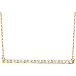 14K Yellow 1/2 CTW Natural Diamond Bar 16-18" Necklace - BN & CO JEWELRY