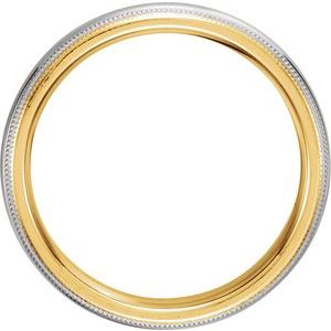 14K Yellow/White/Yellow 4 mm Half-Round Band with Double Milgrain Size 12.5 - BN & CO JEWELRY