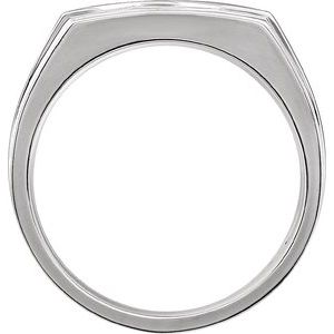 14K White 16x13 mm Rectangle Signet Ring - BN & CO JEWELRY