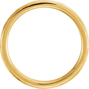 14K Yellow 3 mm Half Round Band with Hammered Textured Size 7 - BN & CO JEWELRY