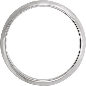 14K White 6 mm Half Round Band with Hammered Texture Size 5.5 - BN & CO JEWELRY