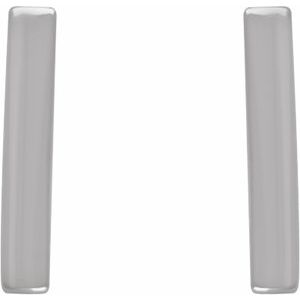 14K White Vertical Bar Earrings - BN & CO JEWELRY