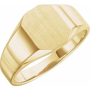 14K Yellow 9x7 mm Octagon Signet Ring - BN & CO JEWELRY