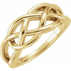 14K Yellow 9 mm Criss-Cross Ring - BN & CO JEWELRY
