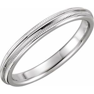 14K White 2.5 mm Knife-Edge Band with Milgrain Size 7.5 - BN & CO JEWELRY