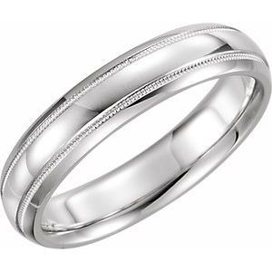 Sterling Silver 5 mm Half Round Band with MilSize 8 - BN & CO JEWELRY