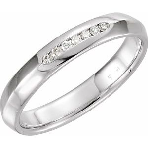 14K White 1/10 CTW Diamond Knife Edge Band - BN & CO JEWELRY