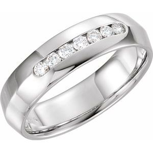 14K White 1/4 CTW Diamond Knife Edge Band - BN & CO JEWELRY