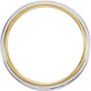 14K Yellow/White/Yellow 7 mm Grooved Band with Bead Blast Finish - BN & CO JEWELRY