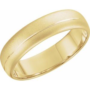 14K Yellow 6 mm Grooved Band with Beadblast Finish Size 10.5 - BN & CO JEWELRY