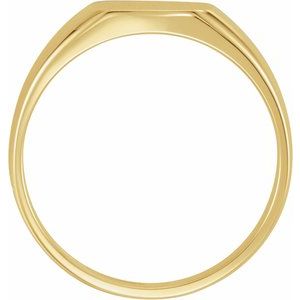 14K Yellow 10 mm Square Signet Ring with Brush Finished Top - BN & CO JEWELRY