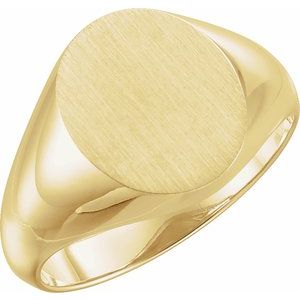 14K Yellow 14x12 mm Oval Signet Ring - BN & CO JEWELRY