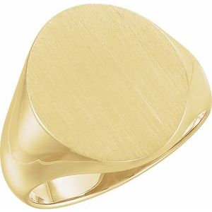 18K Yellow 18x16 mm Oval Signet Ring - BN & CO JEWELRY