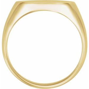 18K Yellow 18x16 mm Oval Signet Ring - BN & CO JEWELRY