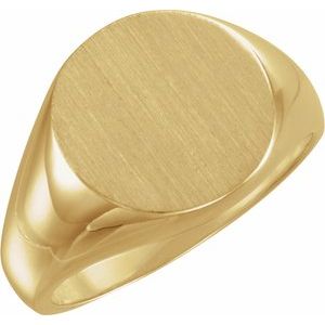 14K Yellow 15 mm Round Signet Ring - BN & CO JEWELRY
