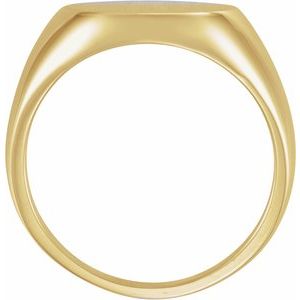 14K Yellow 15 mm Round Signet Ring - BN & CO JEWELRY