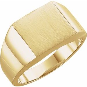 14K Yellow 12 mm Square Signet Ring - BN & CO JEWELRY