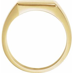14K Yellow 12 mm Square Signet Ring - BN & CO JEWELRY