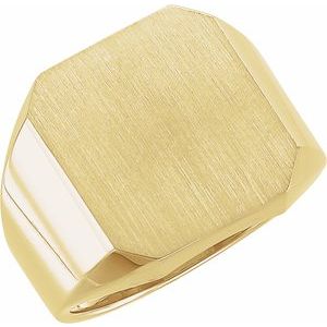 14K Yellow 18x16 mm Octagon Signet Ring - BN & CO JEWELRY