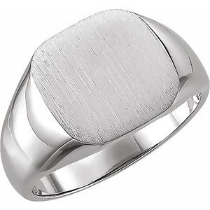 14K White 11 mm Square Signet Ring - BN & CO JEWELRY