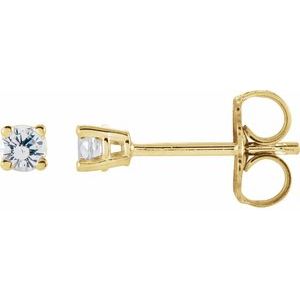14K Yellow 4 mm Stuller Lab-Grown Moissanite Stud Earrings with Friction Post - BN & CO JEWELRY