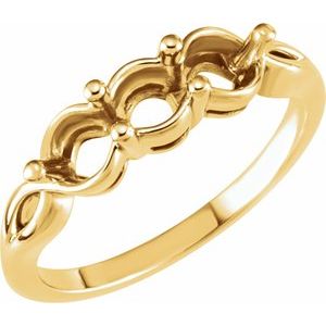 14K Yellow 4.4 mm Round Three-Stone Ring - BN & CO JEWELRY