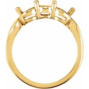 14K Yellow 4.4 mm Round Three-Stone Ring - BN & CO JEWELRY