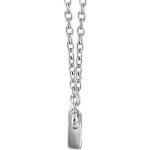 14K White 1/2 CTW Natural Diamond Baguette Bar 16-18" Necklace - BN & CO JEWELRY