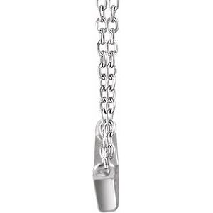 14K White 1/4 CTW Natural Diamond Baguette Bar 16-18" Necklace - BN & CO JEWELRY
