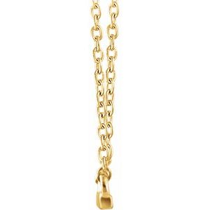 14K Yellow 18x1.5 mm Petite Bar 16-18" Necklace - BN & CO JEWELRY