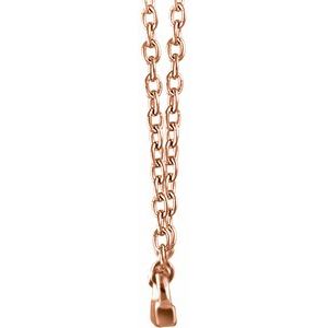 14K Rose 18x1.5 mm Petite Bar 16-18" Necklace - BN & CO JEWELRY