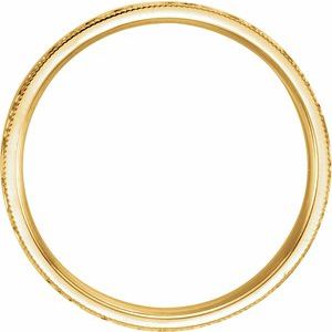 14K Yellow 6 mm Flat Band with Hammered Texture & Milgrain Size 9.5 - BN & CO JEWELRY