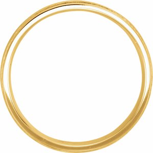 14K Yellow Gold-Plated Sterling Silver 6 mm Flat Edge Band with Satin Finish & Milgrain Size 10 - BN & CO JEWELRY