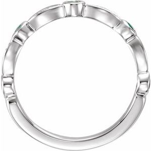 14K White Natural Emerald & 1/6 CTW Natural Diamond Ring - BN & CO JEWELRY