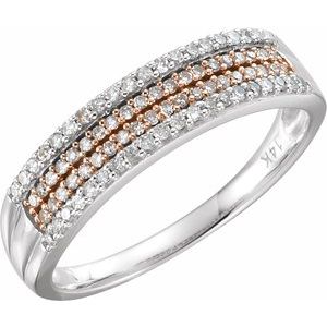 14K White & 14K Rose Gold Plated 1/4 CTW Natural Diamond Ring - BN & CO JEWELRY