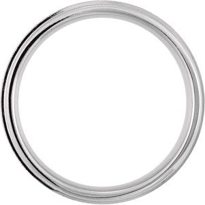 14K White 6 mm Half Round Band with Milgrain & Florentine Finish Size 10 - BN & CO JEWELRY