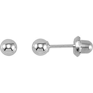 14K White Gold-Plated 14K Yellow Ball Stud Piercing Earrings - BN & CO JEWELRY