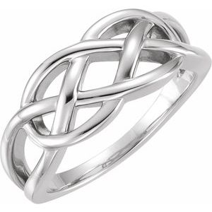 14K White 9 mm Criss-Cross Ring - BN & CO JEWELRY
