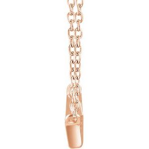 14K Rose 1/4 CTW Natural Diamond Baguette Bar 16-18" Necklace - BN & CO JEWELRY