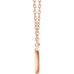 14K Rose 3/8 CTW Natural Diamond Rectangle 16-18" Necklace - BN & CO JEWELRY