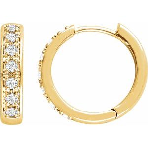 14K Yellow 1/3 CTW Natural Diamond Huggie Earrings - BN & CO JEWELRY