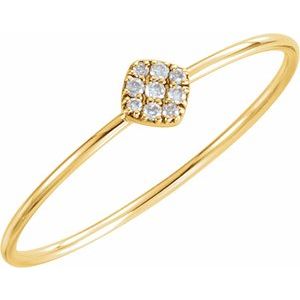 14K Yellow 1/8 CTW Natural Diamond Petite Cluster Ring - BN & CO JEWELRY