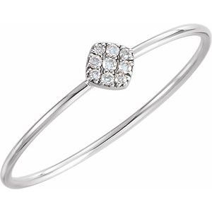 14K White 1/8 CTW Natural Diamond Petite Cluster Ring - BN & CO JEWELRY