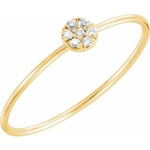 14K Yellow .04 CTW Natural Diamond Petite Cluster Ring - BN & CO JEWELRY
