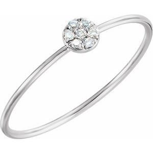 14K White .04 CTW Natural Diamond Petite Cluster Ring - BN & CO JEWELRY
