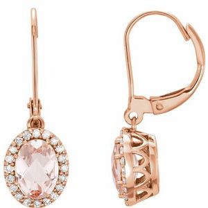 14K Rose Natural Morganite & 1/5 CTW Natural Diamond Earrings - BN & CO JEWELRY